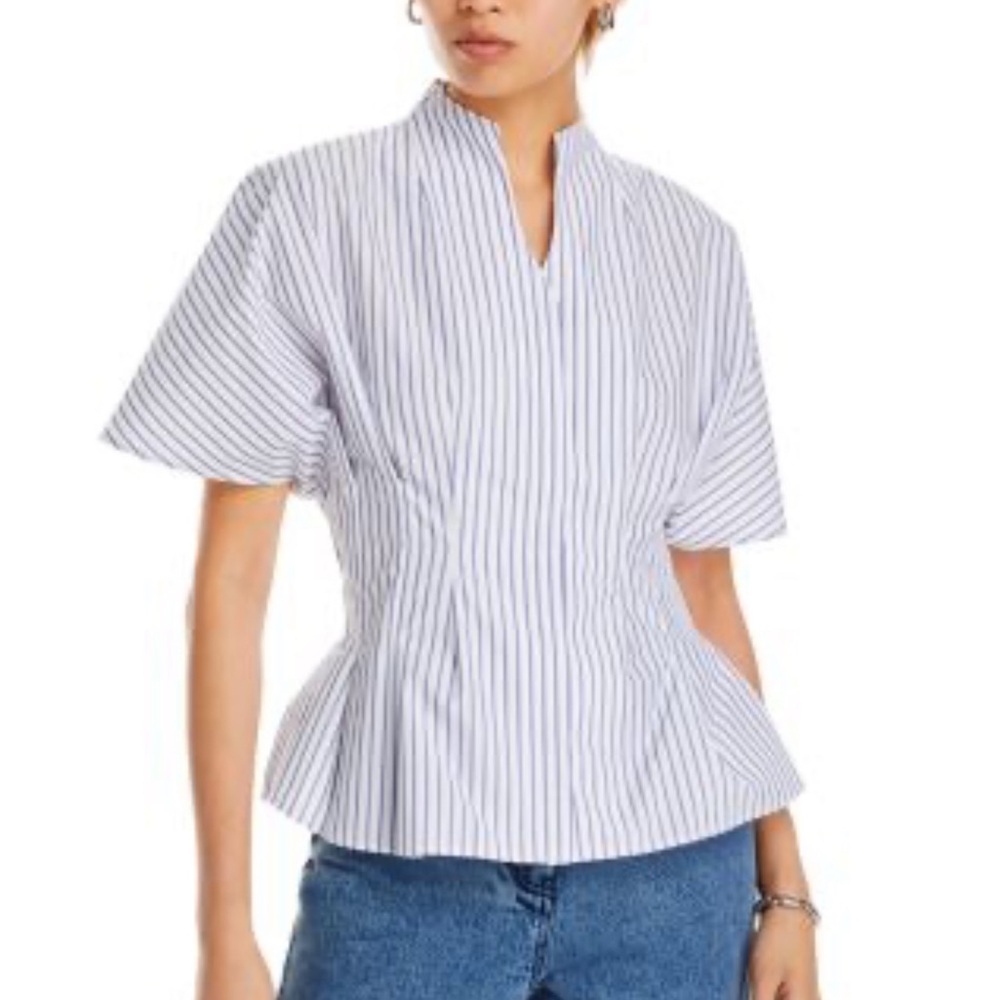 Mishook Women’s Blue Striped Shirt